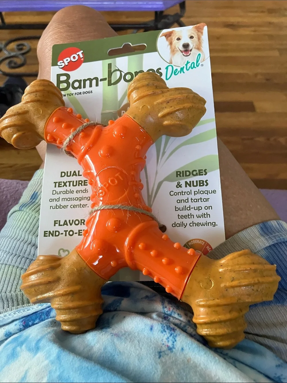 Spot Bam-Bones Dental Dog Toy — Orange and Tan